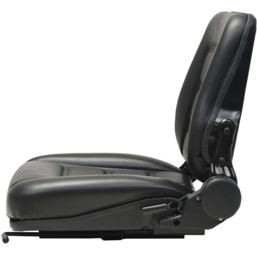 Forklift Tractor Seat with Adjustable Backrest Black - Image 3