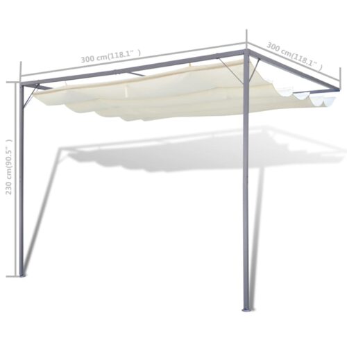 Garden Patio Awning Sun Shade Canopy Wall Gazebo - Image 5