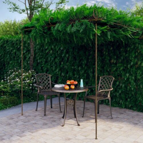 Garden Pergola Antique Brown 3x3x2.5m Iron - Image 8