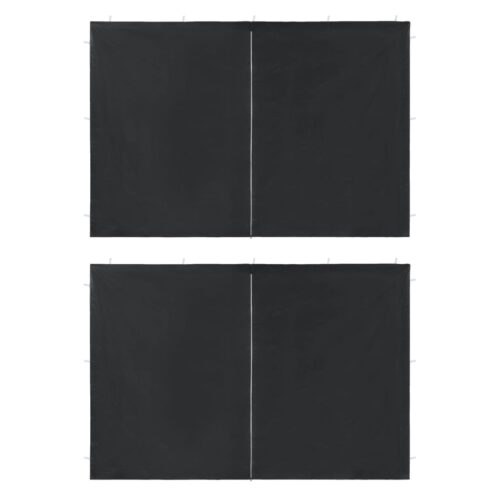 Party Tent Sidewall 2pcs with Zipper PE Anthracite