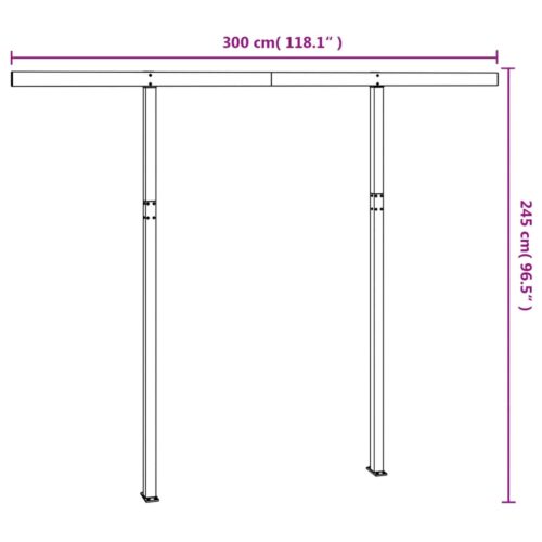 Awning Post Set Anthracite 300x245cm Iron - Image 7