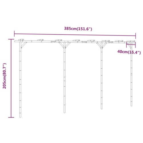 Pergola Bamboo 385x40x205cm - Image 7