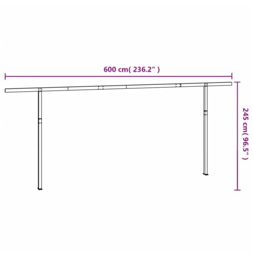 Awning Post Set White 600x245cm Iron - Image 7
