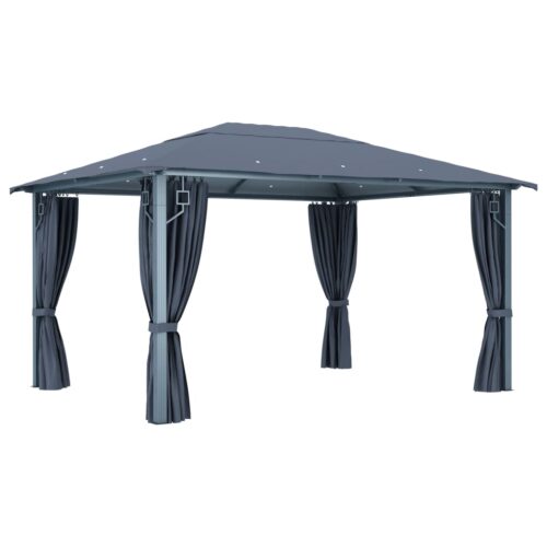 Gazebo with Curtain 400x300cm Anthracite Aluminium - Image 4