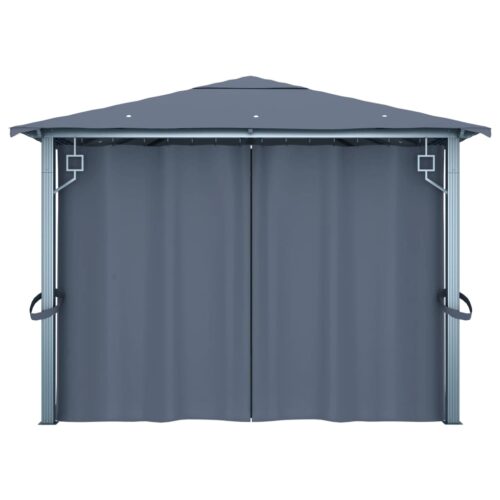 Gazebo with Curtain 400x300cm Anthracite Aluminium - Image 7
