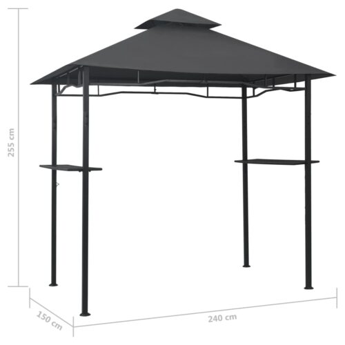 BBQ Gazebo 240x150x255cm Anthracite Steel - Image 7