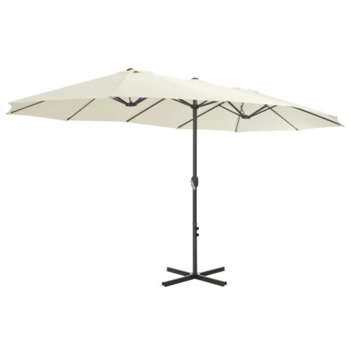Outdoor Parasol with Aluminium Pole 460x270cm Sand - Image 3