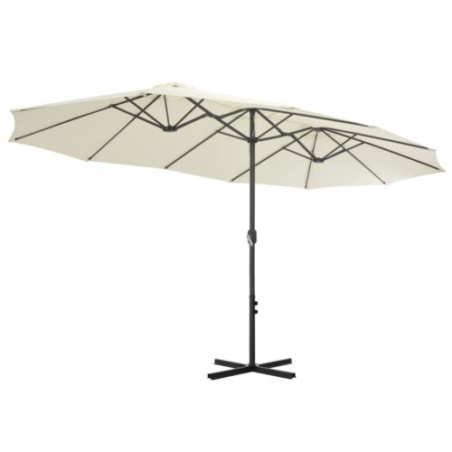 Outdoor Parasol with Aluminium Pole 460x270cm Sand - Image 4