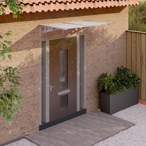 Door Canopy Grey Transparent 152.5x90cm Polycarbonate - Image 7