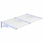 Door Canopy Grey Transparent 152.5x90cm Polycarbonate