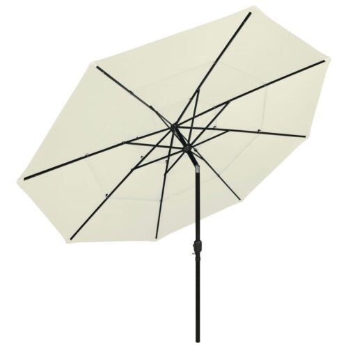 3-Tier Parasol with Aluminium Pole Sand 3.5 m - Image 2