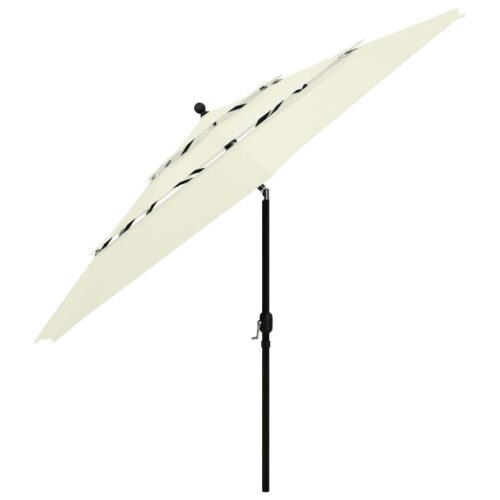 3-Tier Parasol with Aluminium Pole Sand 3.5 m - Image 3