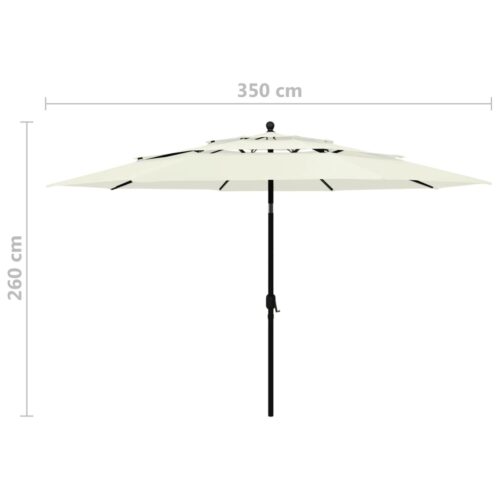 3-Tier Parasol with Aluminium Pole Sand 3.5 m - Image 8