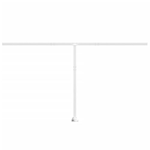 Awning Post Set White 450x245cm Iron - Image 3