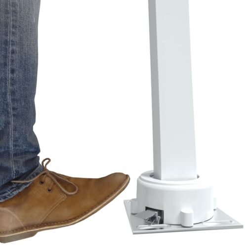 Awning Post Set White 450x245cm Iron - Image 9