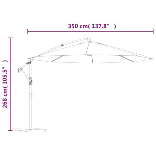 Cantilever Umbrella 3.5m Blue - Image 9