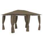 Garden Marquee with Curtains 4x3m Taupe 180 g/m