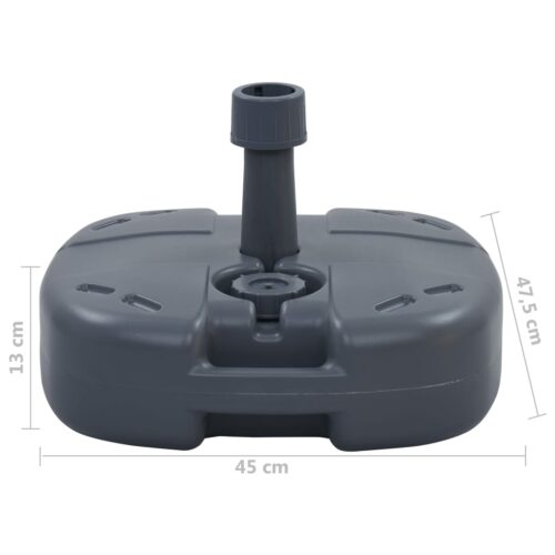 Portable Outdoor Umbrella Base Water Sand Fillable Beach Patio Plastic Pod Stand Grey - Image 5