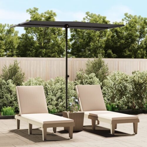 Outdoor Parasol with Aluminium Pole 180x110cm Anthracite - Image 12
