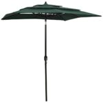 3-Tier Parasol with Aluminium Pole Green 2x2 m