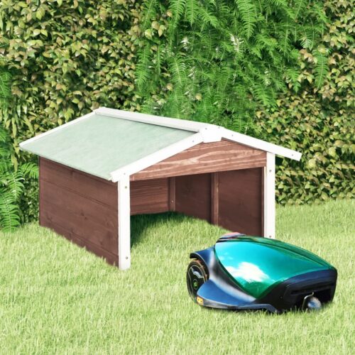 Robotic Lawn Mower Garage 72x87x50cm Mocca White Firwood