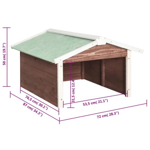 Robotic Lawn Mower Garage 72x87x50cm Mocca White Firwood - Image 9