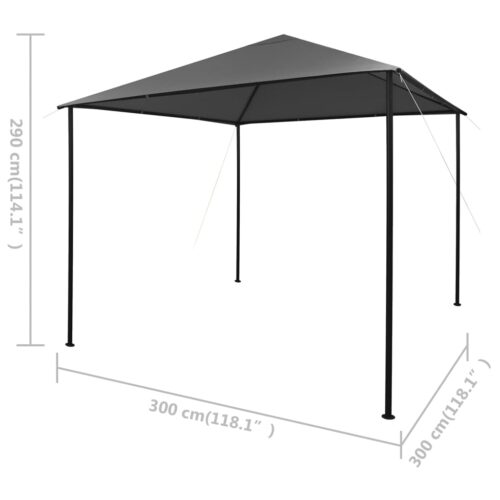 Gazebo 3x3m Anthracite Fabric Steel 180 g/m - Image 8
