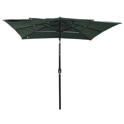 3-Tier Parasol with Aluminium Pole Green 2.5x2.5 m - Image 2