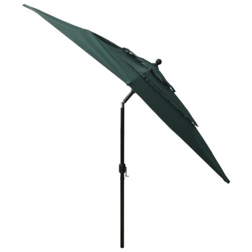 3-Tier Parasol with Aluminium Pole Green 2.5x2.5 m - Image 4