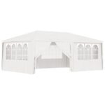 Professional Party Tent with Side Walls 4x6m White 90 g/m