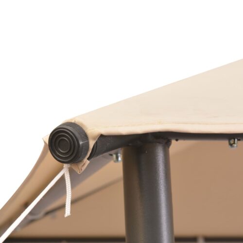 Gazebo Pavilion Tent Canopy 3x3m Steel Beige - Image 4