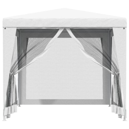 Party Tent with 4 Mesh Sidewalls 2.5x2.5m White - Image 3