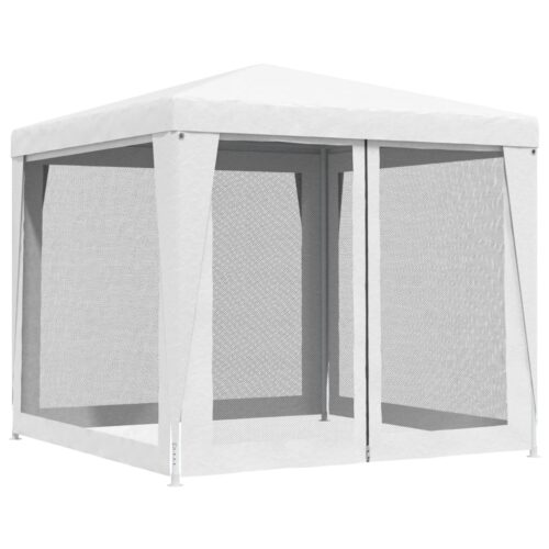 Party Tent with 4 Mesh Sidewalls 2.5x2.5m White - Image 4