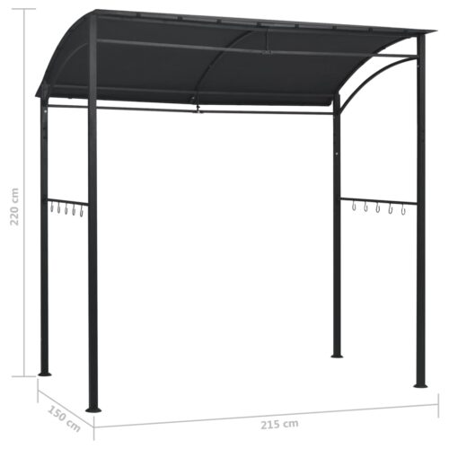 BBQ Gazebo 215x150x220cm Anthracite Steel - Image 7