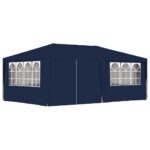 Professional Party Tent with Side Walls 4x6m Blue 90 g/m