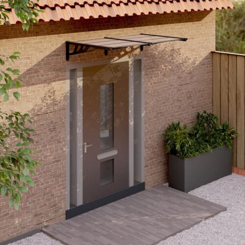Door Canopy Black 152.5x90cm Polycarbonate - Image 7