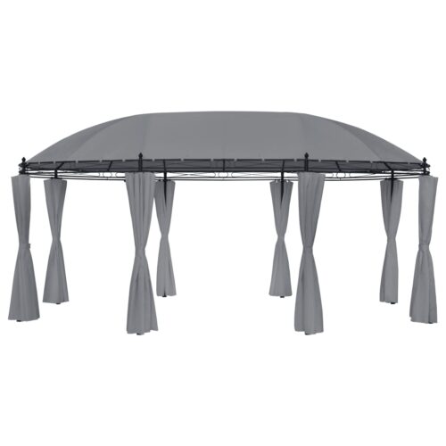 Gazebo with Curtains 520x349x255cm Anthracite