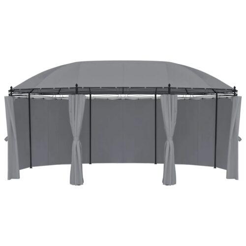 Gazebo with Curtains 520x349x255cm Anthracite - Image 2