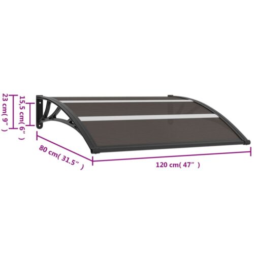Door Canopy Black 120x75cm PC - Image 6