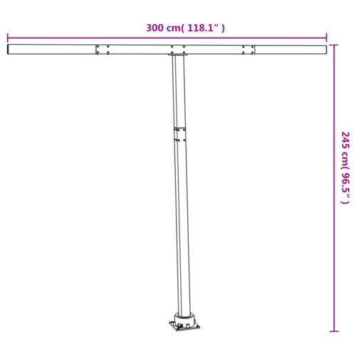 Awning Post Set Anthracite 300x245cm Iron - Image 10