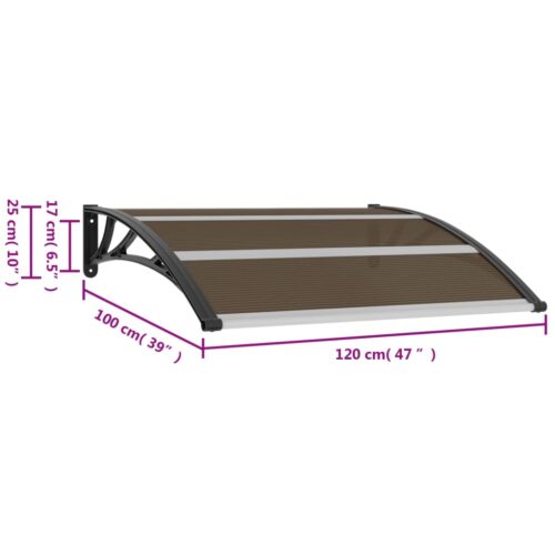 Door Canopy Black 120x100cm PC - Image 6