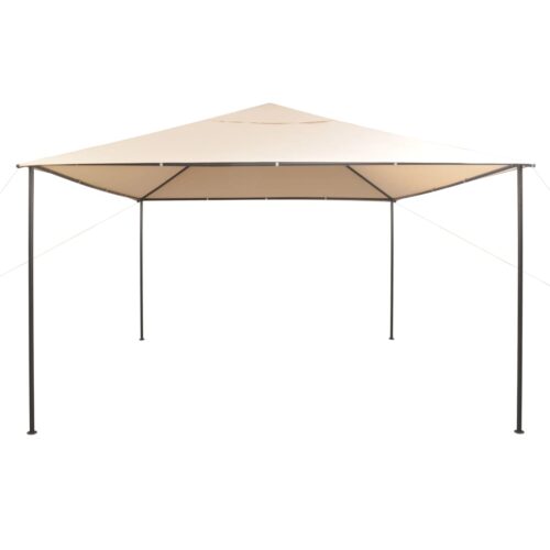 Gazebo Pavilion Tent Canopy 4x4m Steel Beige - Image 2