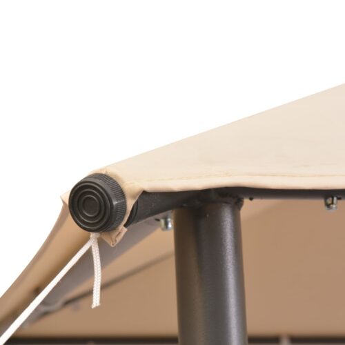 Gazebo Pavilion Tent Canopy 4x4m Steel Beige - Image 5