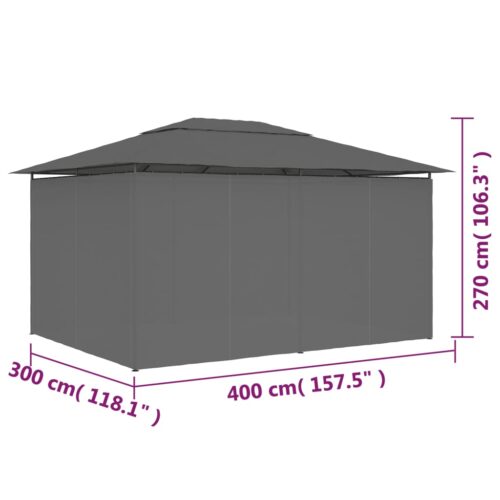 Garden Marquee with Curtains 4x3m Anthracite - Image 9