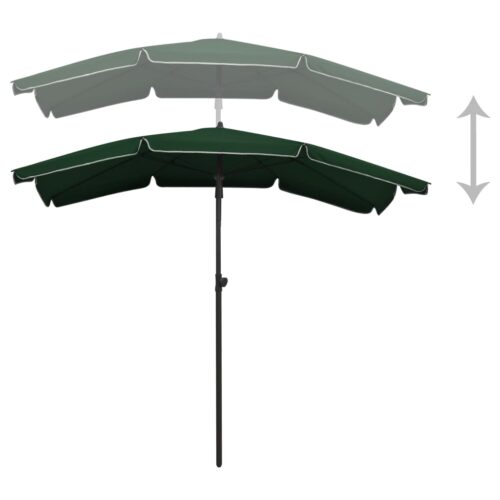 Garden Parasol with Pole 200x130cm Green - Image 4