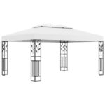 Gazebo with Double Roof 3x4m White
