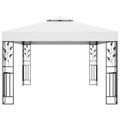 Gazebo with Double Roof 3x4m White - Image 2