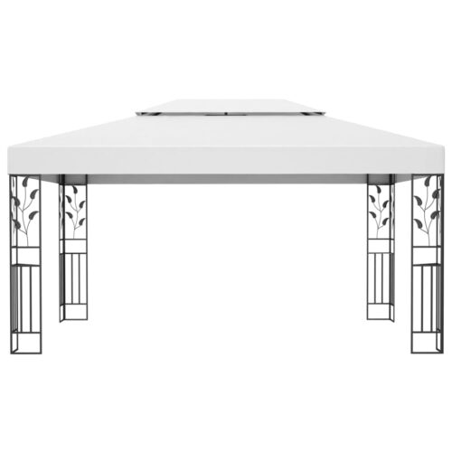 Gazebo with Double Roof 3x4m White - Image 3