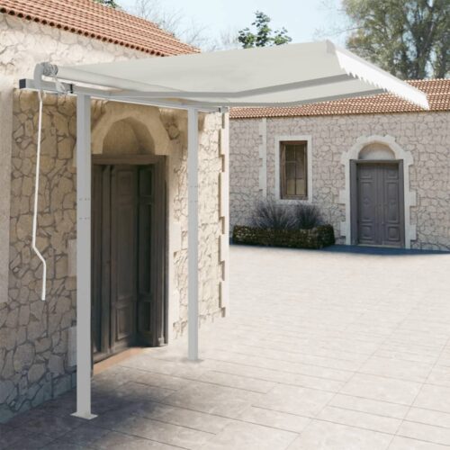 Awning Post Set White 300x245cm Iron - Image 7