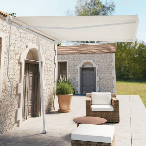 Awning Post Set White 300x245cm Iron - Image 11